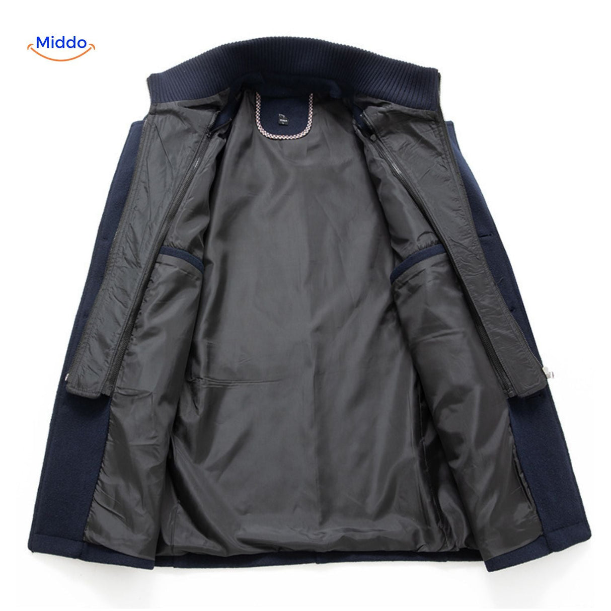 WoolGuard Doppelte Kragen Innenfutter Dunkelblaue Jacke