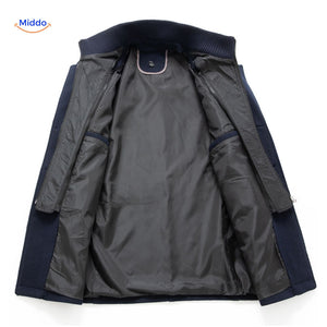 WoolGuard Doppelte Kragen Innenfutter Dunkelblaue Jacke