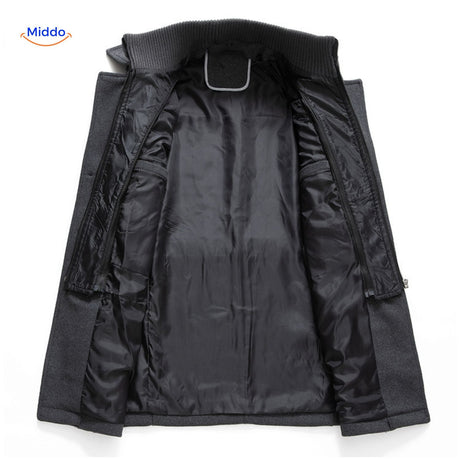 WoolGuard Doppelte Kragen Innenseite Graue Jacke