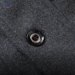 WoolGuard Doppelkragen Knopfdetail Graue Jacke