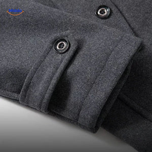 WoolGuard Doppelkragen Ärmeldetail Graue Jacke