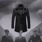 WoolGuard™ Peaky Blinders Winterjacke | Luxuriöser Doppelkragen-Trenchcoat für Herren – Warm & Stilvoll für den Winter