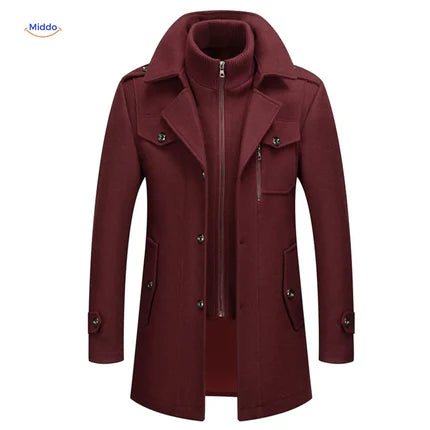 WoolGuard™ Peaky Blinders Winterjacke | Luxuriöser Doppelkragen-Trenchcoat für Herren – Warm & Stilvoll für den Winter