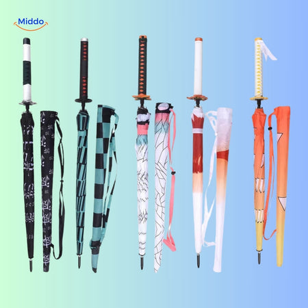 ZenBrella Anime-Regenschirm - Regenschirm mit zusammengesetztem Bild mehrerer Griffe - middo.nl