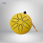 ZenTone gelbes Stahlpan mit gestimmten Zahlen und Schlägel www.middo.nl