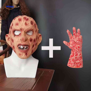 Zombiora Maske mit roten Punkten und Händen ohne Krallen - www.middo.de
