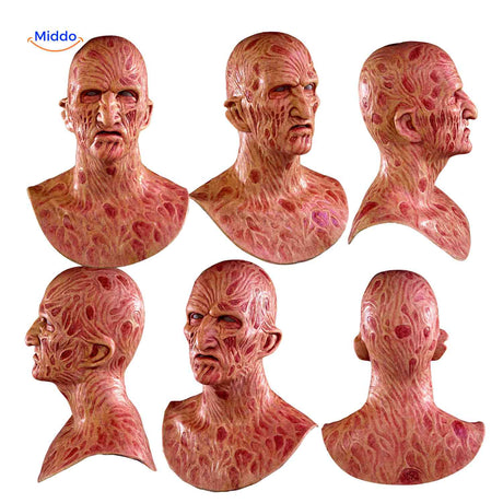 Zombiora Gesichtsmaske – Sechs verschiedene verbrannte Gesichtsmasken aus unterschiedlichen Perspektiven | www.middo.de