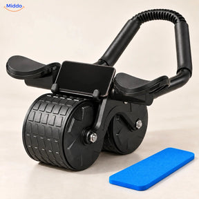 AbWheel Pro™ – Schwarz – Kniematte 34 × 15 cm