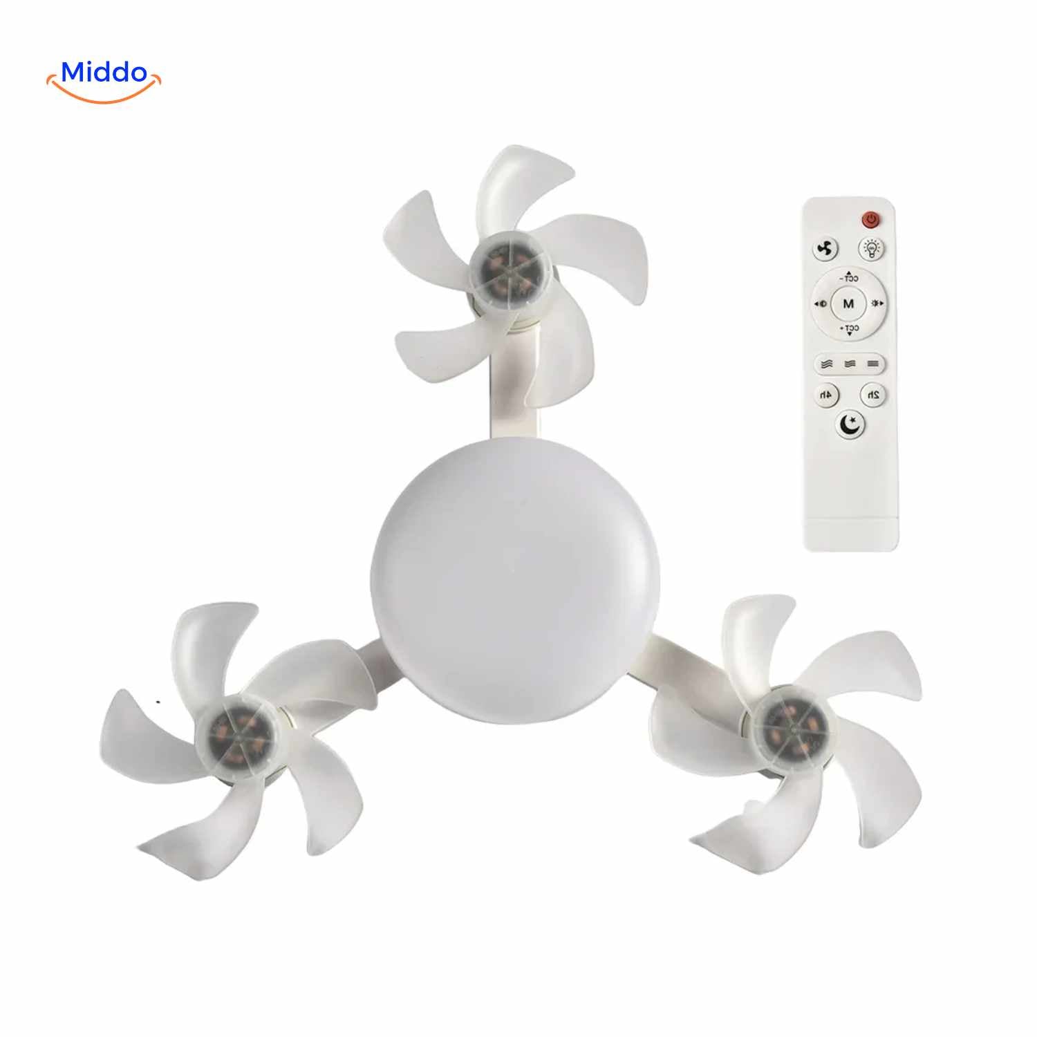 <a href="https://www.middo.nl">aeroglow Ventilatorlampe kompakte Version mit drei Ventilatoren und Fernbedienung</a>