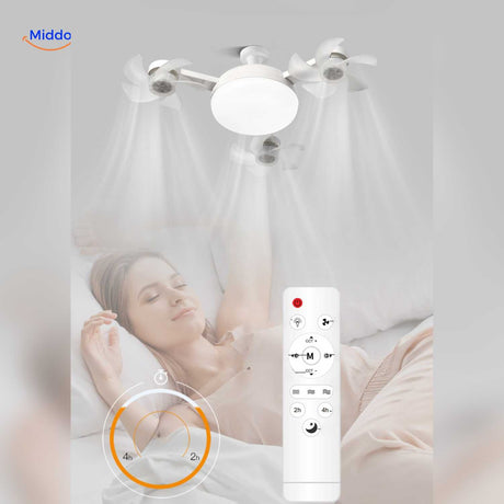 aeroglow Ventilatorlampe Schlafzimmerlampe mit Timer und Fernbedienung