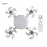 <a href="http://www.middo.nl">Aeroglow Ventilatorlampe</a> - Obenansicht mit vier Ventilatoren und Fernbedienung