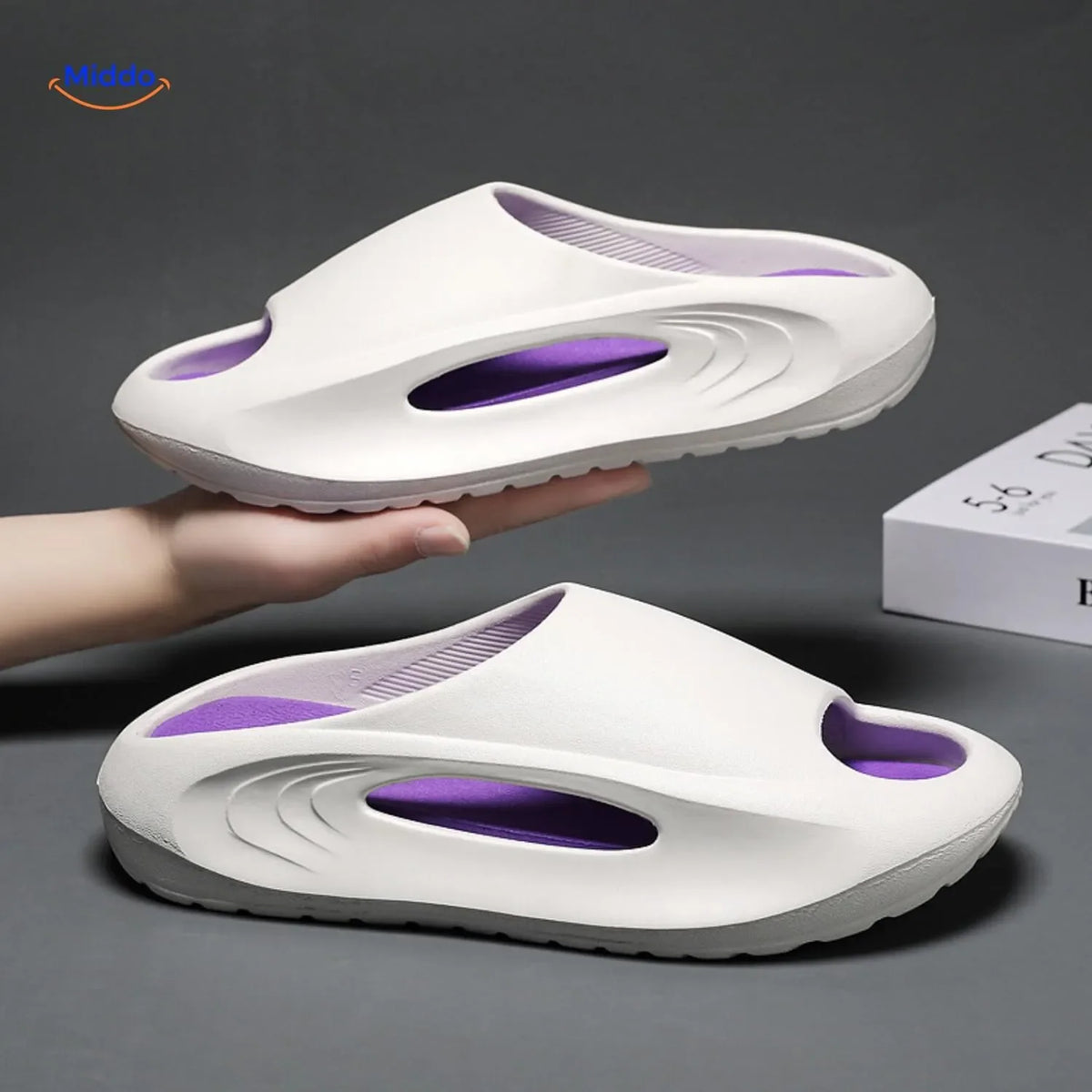 Aerostep Komfort Sportsandalen Weiß Lila Farbe
