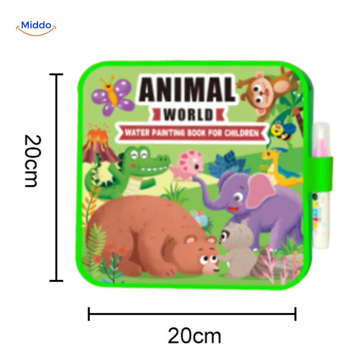 <aquaDoodle> Buch Tierwelt 20cm Wasserfarbbuch Kinder mit Pinselset www.middo.de</aquaDoodle>