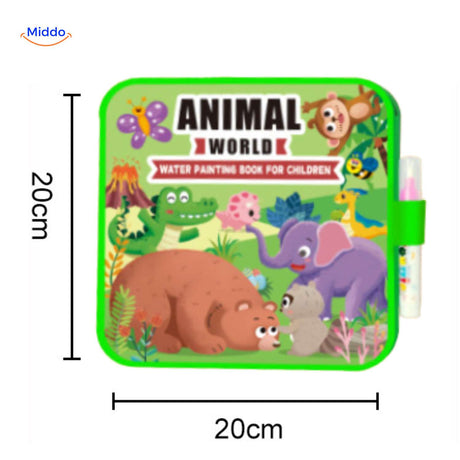 aquaDoodle Buch Tierwelt 20cm Wasserfarbbuch Kinder mit Pinselset www.middo.de