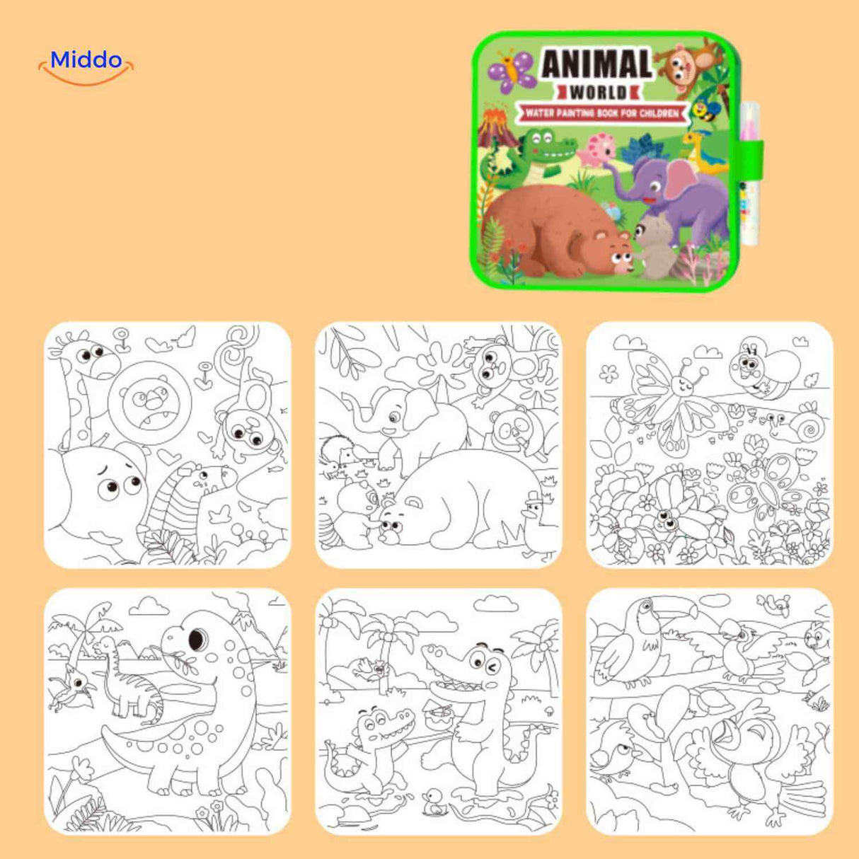 aquaDoodle Buch Meereswelt Ozeanleben Malbuch Aquarell Kinder