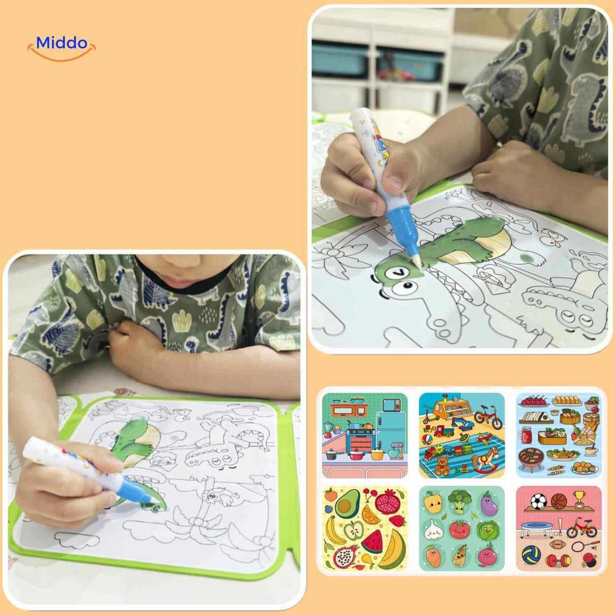 aquaDoodle-Buch für Kinder, malen mit Wasser, magisches Tiermalbuch