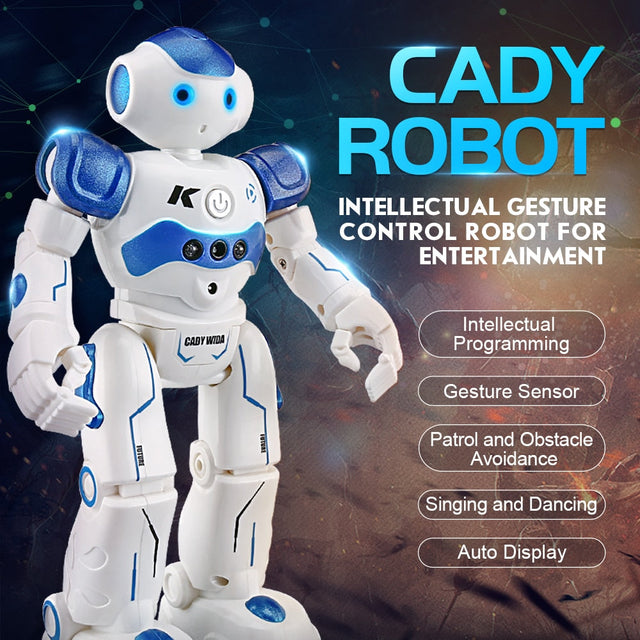Arlock intelligente Kinderroboter, weiße und blaue interaktive Spielzeugroboter mit Gestensteuerung und verschiedenen Funktionen