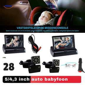 BabyGuard Auto-Babyphone mit Monitor und Kamera im Doppel-Setup