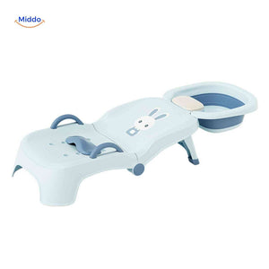 babysEase Stuhl Baby Badewanne, blau mit Schüssel und Kopfstütze – www.middo.de