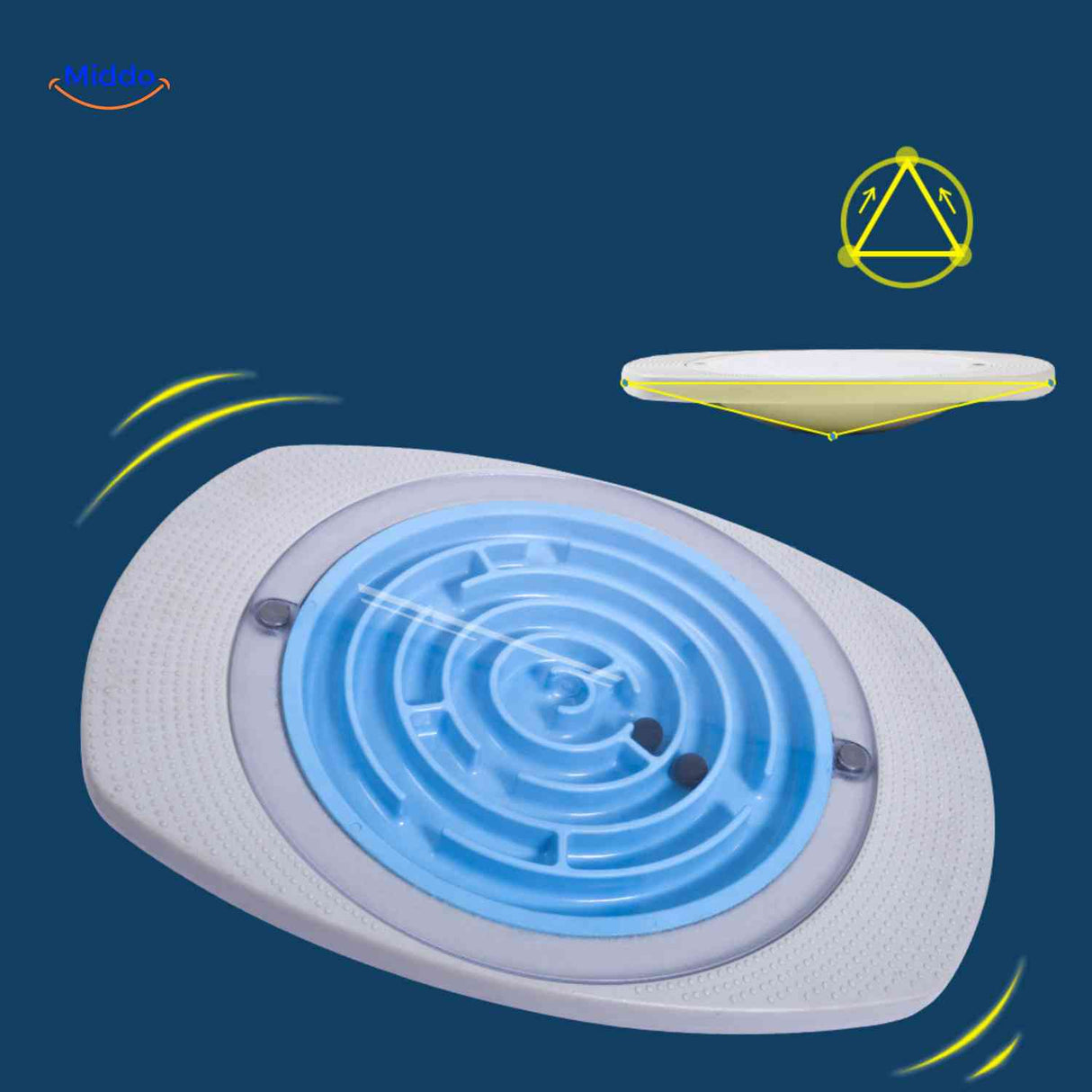 balancio Brettspiel Kind Balancierbrett Blau Labyrinth 360 Rotation