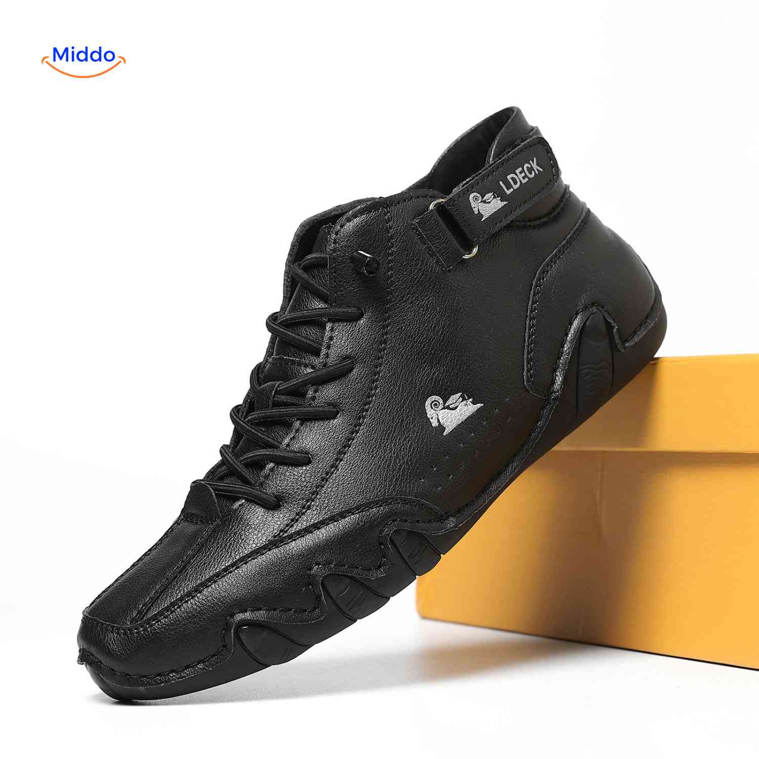 Flexura Schuhe - Schwarze Leder Sneakers für Herren - Klassisch | www.middo.de