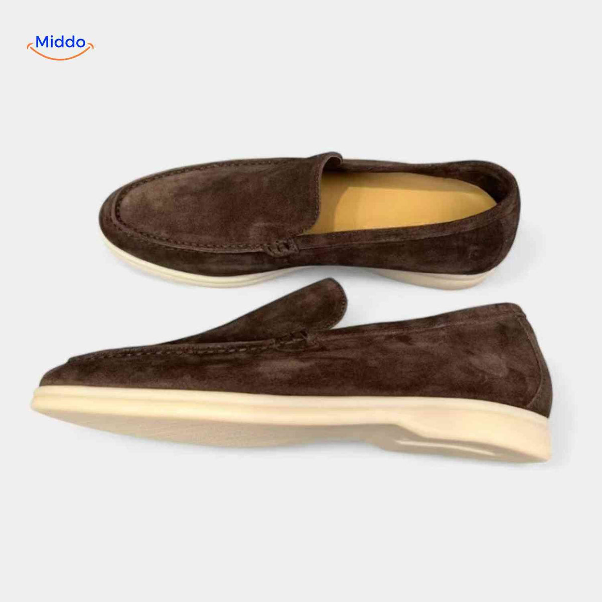 beckwin Loafer Espresso Braun Wildleder Slip-On mit leichter Sohle