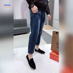 beckwin Loafers Schwarz Wildleder Slip-On Loafers mit lässigem Jeanslook www.middo.de