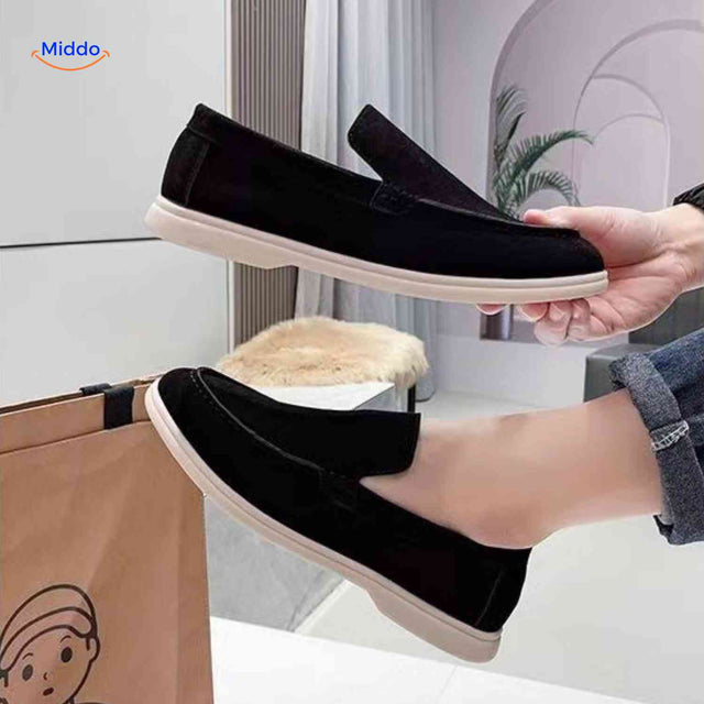 beckwin Loafers Schwarz Wildleder Loafers mit Schlupfmodell Herren www.middo.de
