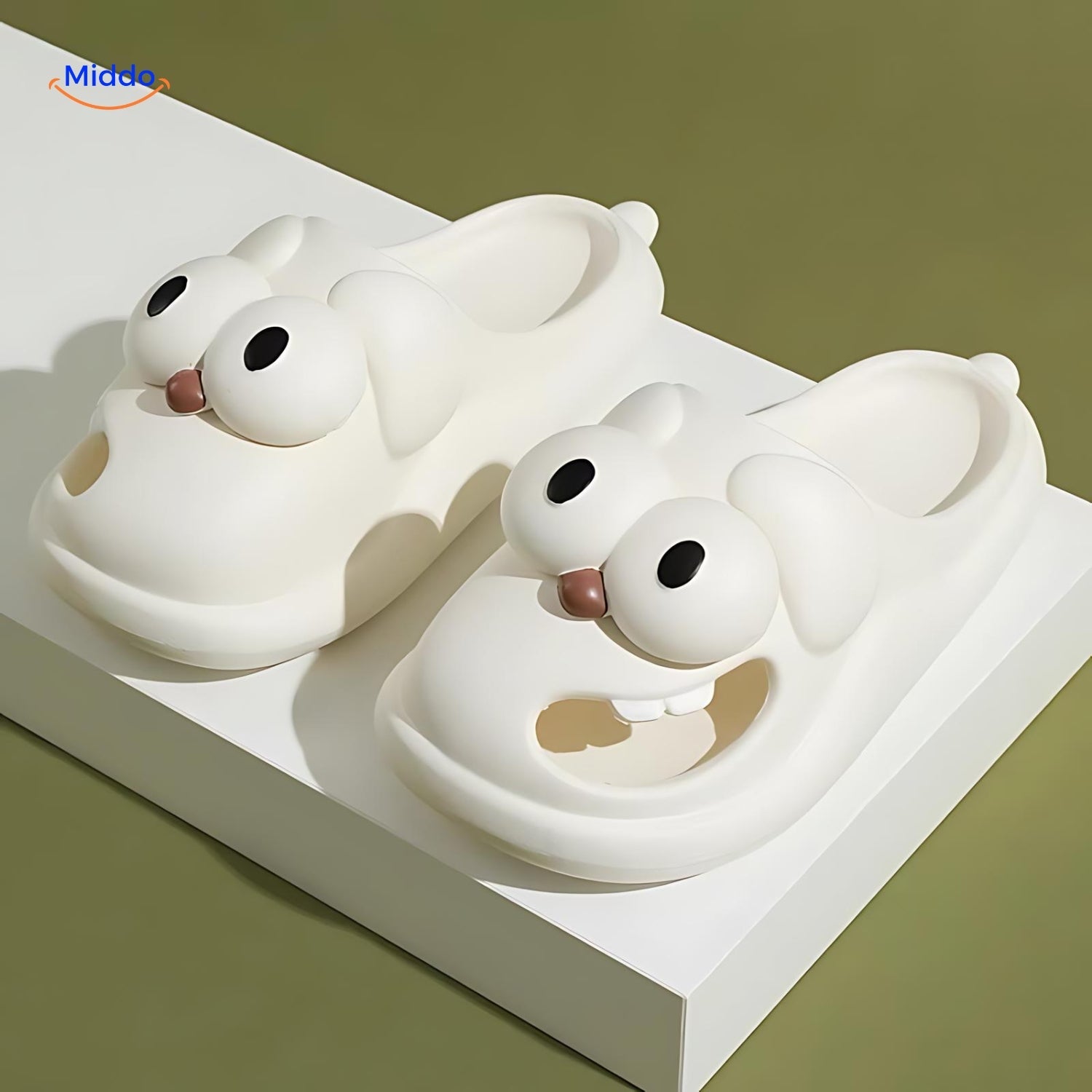 Bigeye™ Lustige Weiße Hausschuhe im Hunde-Design