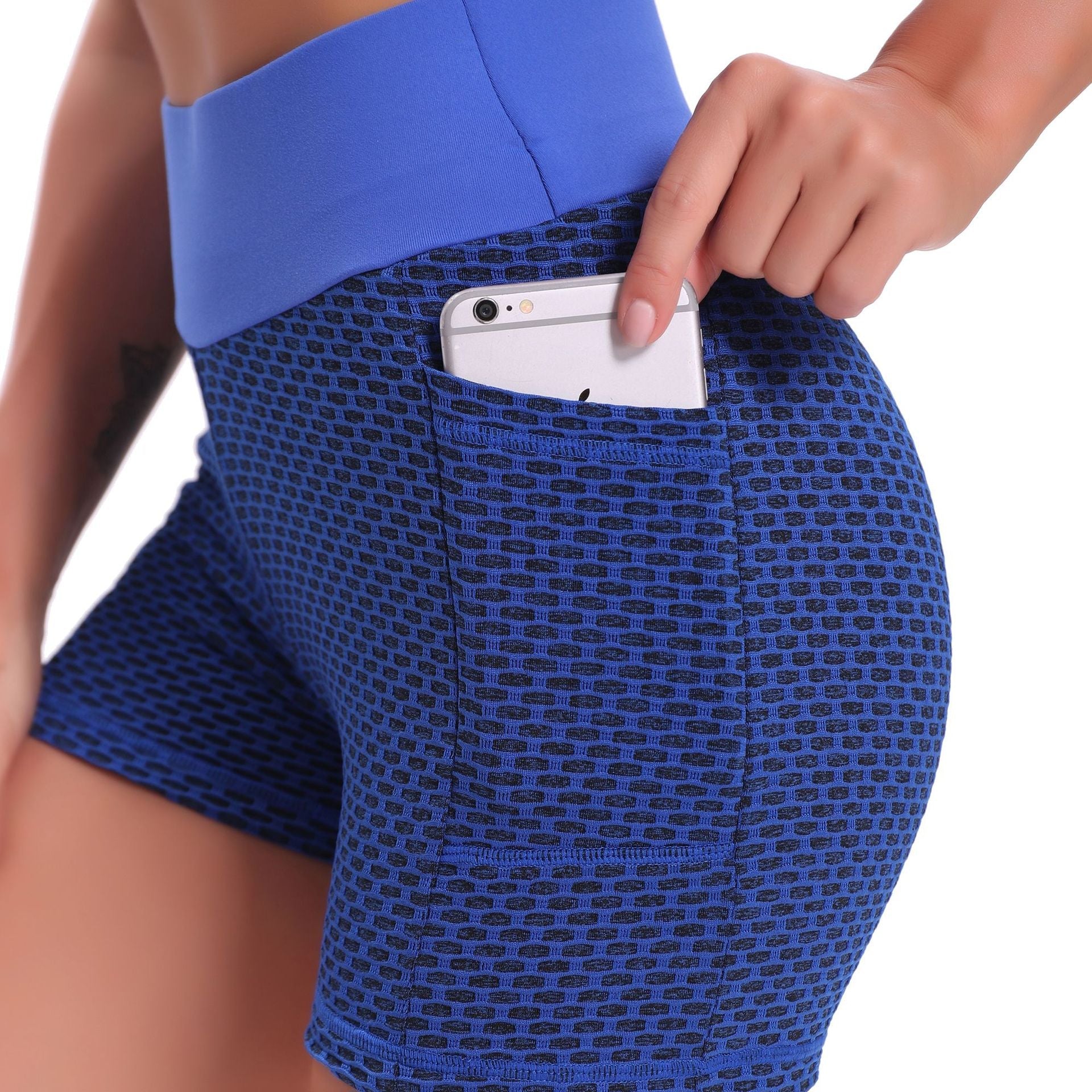FlexFit™ | Atemberaubende Hohe Taille Jacquard Yoga Shorts für Damen, Hebend & Komfortabel