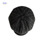 Blinderstyle Cap in Dunkelgrau mit Streifen – Wollmütze von www.middo.nl