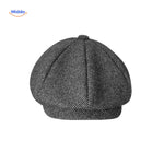 Blinderstyle Mütze in Dunkelgrau - Schicke Wolle mit Fischgrätenmuster | www.middo.de