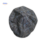 Blinderstyle Kappe in Grau-Blau mit kariertem Wollmaterial – www.middo.de