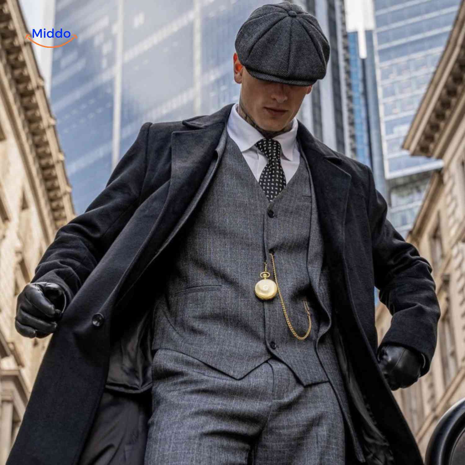 Peaky Blinders Stil: Graue Blinderstyle Cap – Jetzt entdecken auf www.middo.de