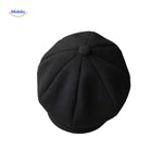 Blinderstyle Mütze Schwarz Rippstrick Newsboy Cap - www.middo.de
