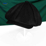 Blinderstyle Cap Schwarz Wolle Newsboy Mütze | www.middo.de