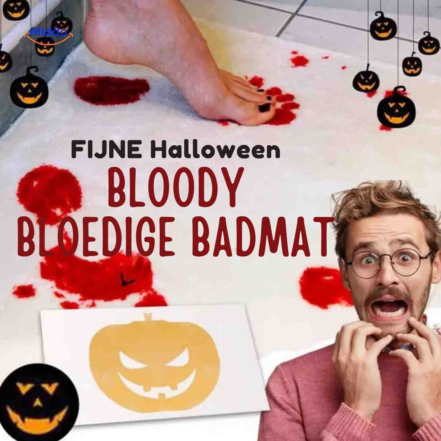 Blutige Fußabdruckmatte für Halloween - www.middo.de