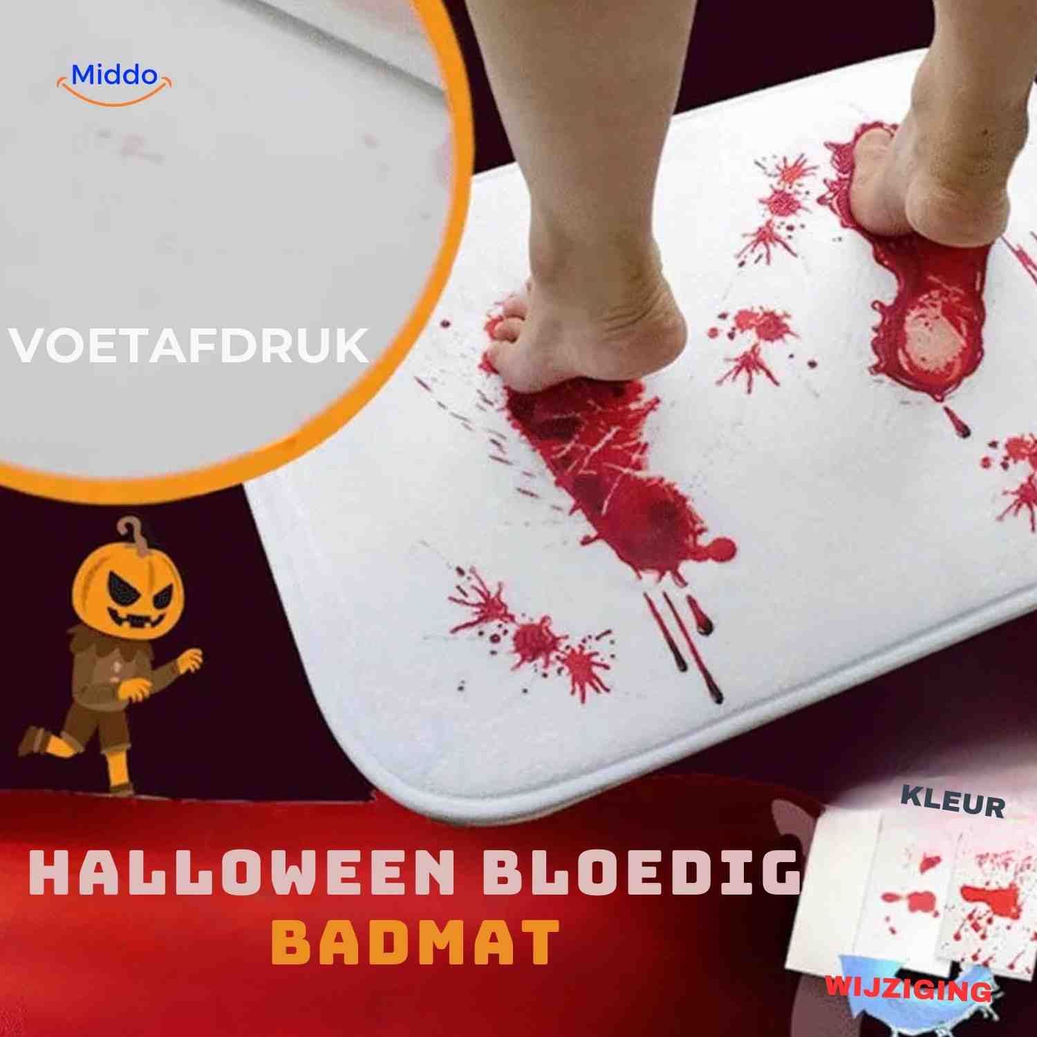 Blutige Fußabdruck-Badematte für Halloween, die perfekte Prank-Deko