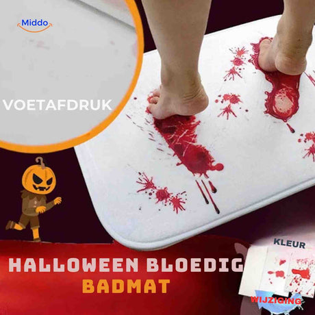 Blutige Fußabdruck-Badematte für Halloween, die perfekte Prank-Deko