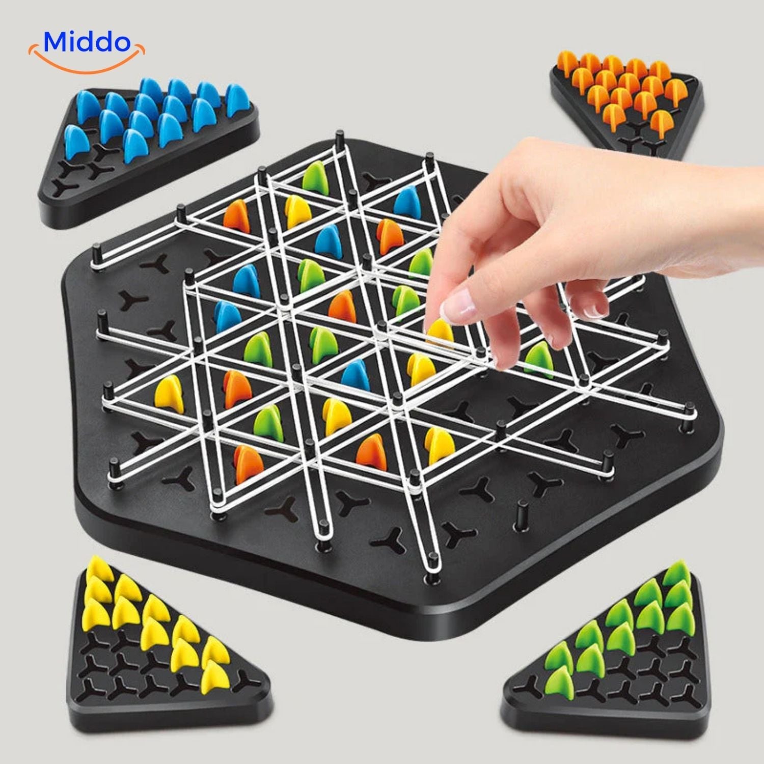 brainflex Schach sechseckiges Brett mit Spielsteckern middo.nl