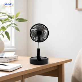 Schwarzer faltbarer BreezePro USB-Ventilator