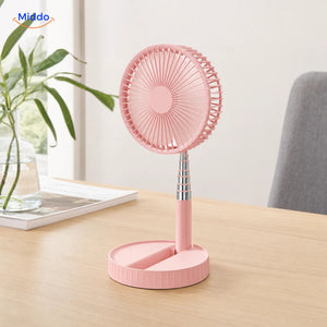 Rosafarbener faltbarer BreezePro USB-Ventilator