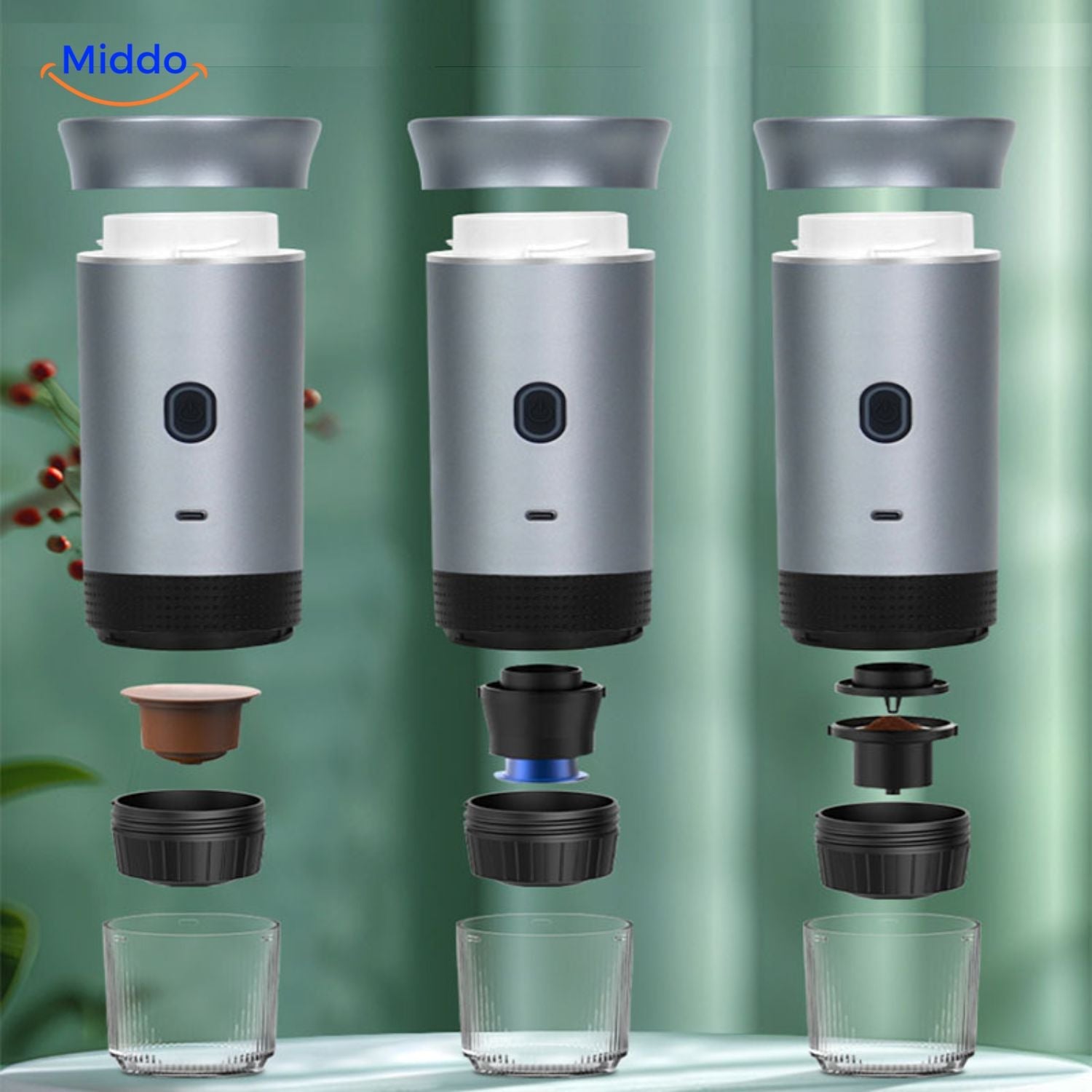 brewmaster 3 in 1 leistungsstarker Akku für eine lange Kaffeebereitung middo.nl