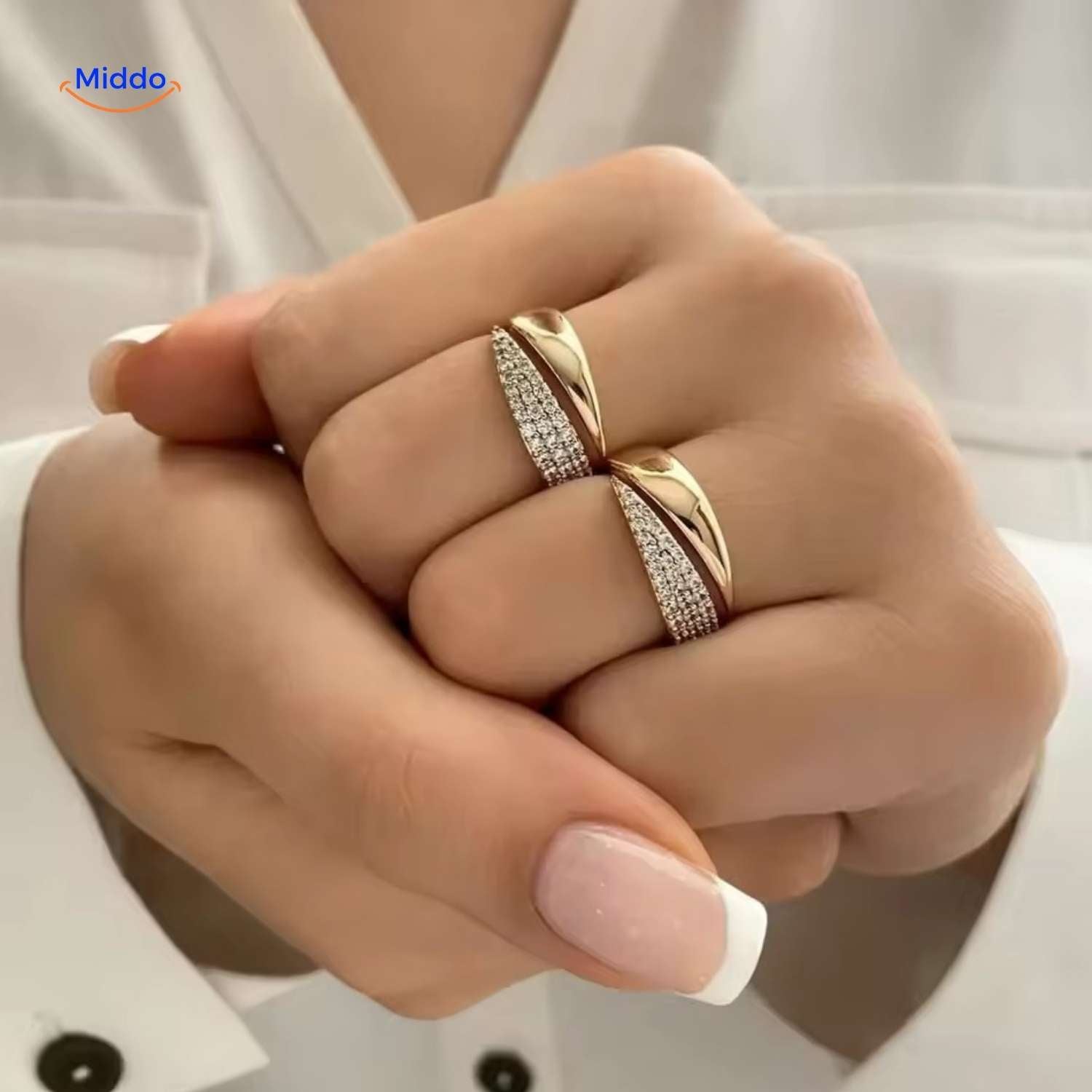 Brillant-Ring mit doppeltem Band für Ihren Finger – www.middo.de