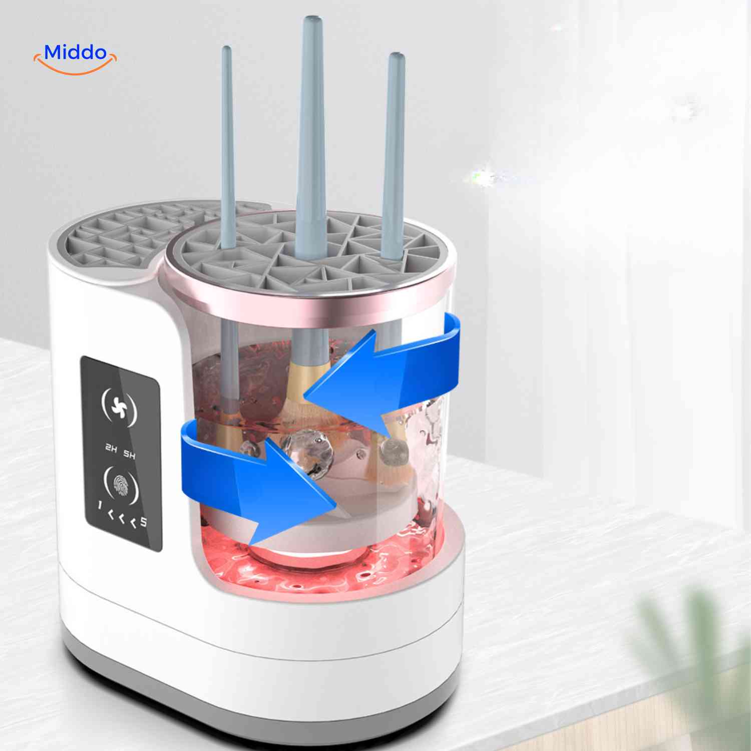brushly Cleaner Make-up-Pinsel Tiefenreinigung mit rotierender Technik www.middo.nl