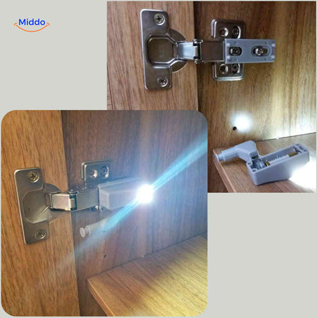 Cabintra Lampe Schranktür mit hellem LED-Licht und Batteriefach