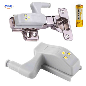 Cabintra Lampe mit Scharnier und 3 LEDs inklusive 23A 12V Batterie www.middo.de