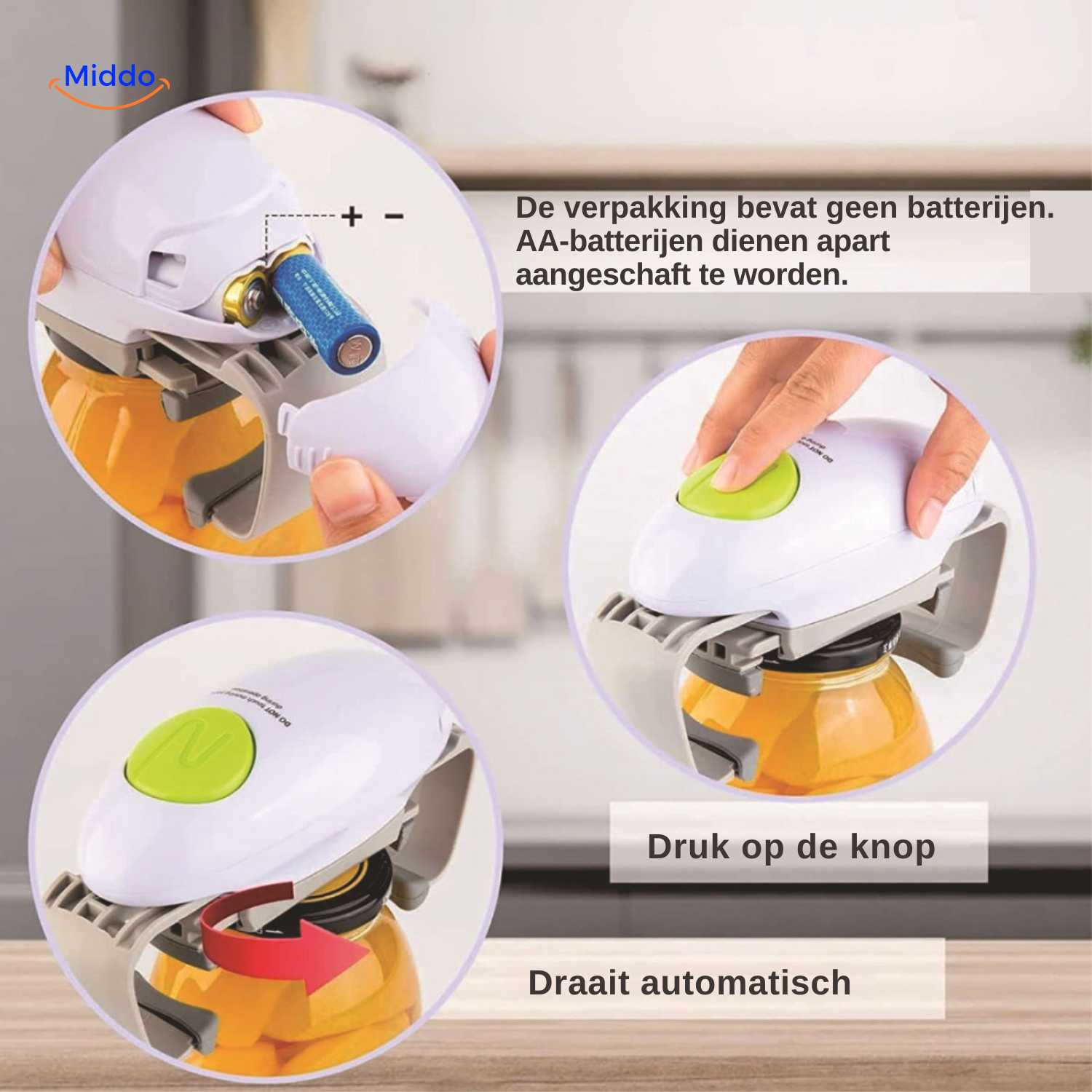 capmate Öffner Benutzerfreundlichkeit durch einfache Bedienung www.middo.nl