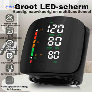 Kardiowrist Blutdruckmessgerät mit großem LED-Display – www.middo.de