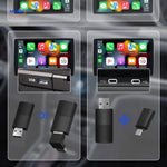 CarLink™ Pro verbunden mit dem Armaturenbrett des Autos, mit der Apple CarPlay-Schnittstelle, die auf dem Bildschirm angezeigt wird